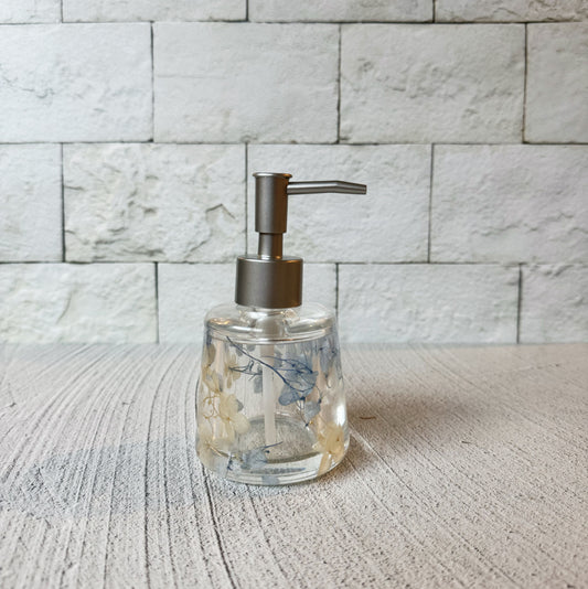 Pompe à Savon - Hortensia Bleu & Blanc